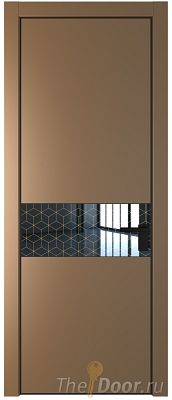 Дверь Profil Doors 17PE цвет Перламутр золото кромка Черный матовый RAL9005 стекло Лоран узор золото Дверь Profil Doors 17PE цвет Перламутр золото кромка Черный матовый RAL9005 стекло Лоран узор золото