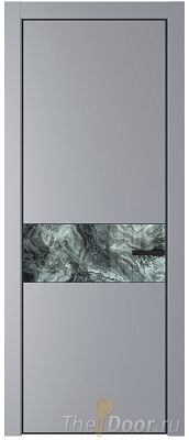 Дверь Profil Doors 17PE цвет Смоки (RAL 870-02) кромка Черный матовый RAL9005 стекло Атриум серебро