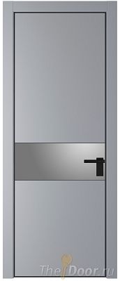 Дверь Profil Doors 17PE цвет Смоки (RAL 870-02) кромка Черный матовый RAL9005 стекло Lacobel Серебро Матлак Дверь Profil Doors 17PE цвет Смоки (RAL 870-02) кромка Черный матовый RAL9005 стекло Lacobel Серебро Матлак