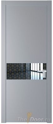 Дверь Profil Doors 17PE цвет Смоки (RAL 870-02) кромка Серебро стекло Лоран узор золото Дверь Profil Doors 17PE цвет Смоки (RAL 870-02) кромка Серебро стекло Лоран узор золото