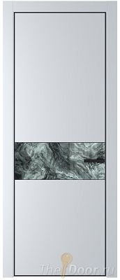 Дверь Profil Doors 17PE цвет Вайт (RAL 110 96 02) кромка Черный матовый RAL9005 стекло Атриум серебро