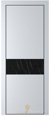 Дверь Profil Doors 17PE цвет Вайт (RAL 110 96 02) кромка Черный матовый RAL9005 стекло Неро мрамор