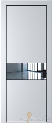 Дверь Profil Doors 17PE цвет Вайт (RAL 110 96 02) кромка Черный матовый RAL9005 стекло Зеркало