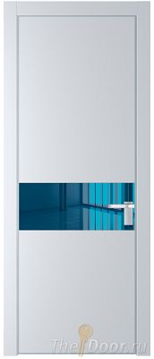 Дверь Profil Doors 17PE цвет Вайт (RAL 110 96 02) кромка Серебро стекло Зеркало Blue
