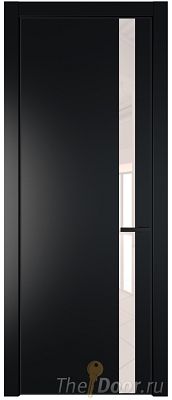 Дверь Profil Doors 18PE цвет Блэк кромка Черный матовый RAL9005 стекло Lacobel Перламутровый лак