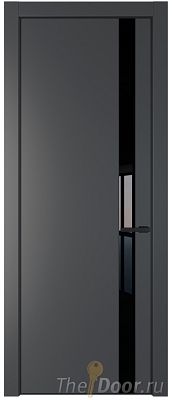 Дверь Profil Doors 18PE цвет Графит (Pantone 425С) кромка Черный матовый RAL9005 стекло Lacobel Черный лак Дверь Profil Doors 18PE цвет Графит (Pantone 425С) кромка Черный матовый RAL9005 стекло Lacobel Черный лак