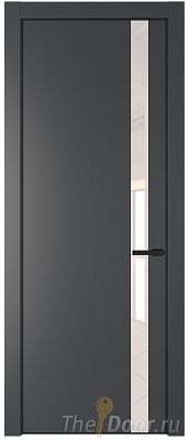Дверь Profil Doors 18PE цвет Графит (Pantone 425С) кромка Черный матовый RAL9005 стекло Lacobel Перламутровый лак Дверь Profil Doors 18PE цвет Графит (Pantone 425С) кромка Черный матовый RAL9005 стекло Lacobel Перламутровый лак