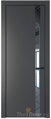 Дверь Profil Doors 18PE цвет Графит (Pantone 425С) кромка Черный матовый RAL9005 стекло Зеркало Дверь Profil Doors 18PE цвет Графит (Pantone 425С) кромка Черный матовый RAL9005 стекло Зеркало