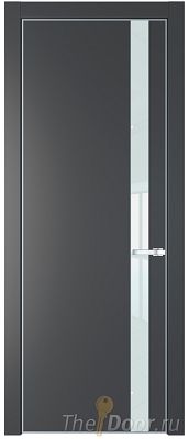 Дверь Profil Doors 18PE цвет Графит (Pantone 425С) кромка Серебро стекло Lacobel Белый лак Дверь Profil Doors 18PE цвет Графит (Pantone 425С) кромка Серебро стекло Lacobel Белый лак