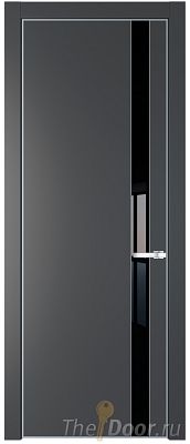 Дверь Profil Doors 18PE цвет Графит (Pantone 425С) кромка Серебро стекло Lacobel Черный лак Дверь Profil Doors 18PE цвет Графит (Pantone 425С) кромка Серебро стекло Lacobel Черный лак