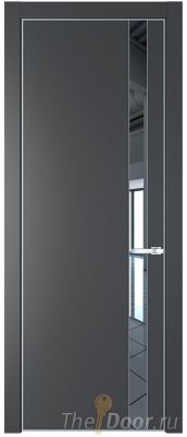 Дверь Profil Doors 18PE цвет Графит (Pantone 425С) кромка Серебро стекло Зеркало Дверь Profil Doors 18PE цвет Графит (Pantone 425С) кромка Серебро стекло Зеркало
