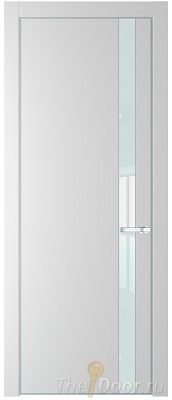 Дверь Profil Doors 18PE цвет Крем Вайт (RAL 120-02) кромка Серебро стекло Lacobel Белый лак
