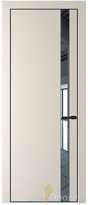 Дверь Profil Doors 18PE цвет Кремовая Магнолия (RAL 120-04) кромка Черный матовый RAL9005 стекло Зеркало Дверь Profil Doors 18PE цвет Кремовая Магнолия (RAL 120-04) кромка Черный матовый RAL9005 стекло Зеркало