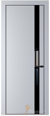 Дверь Profil Doors 18PE цвет Лайт Грей (RAL 870-01) кромка Черный матовый RAL9005 стекло Lacobel Черный лак