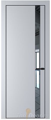 Дверь Profil Doors 18PE цвет Лайт Грей (RAL 870-01) кромка Черный матовый RAL9005 стекло Зеркало