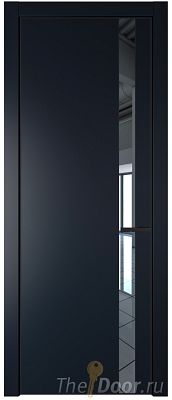 Дверь Profil Doors 18PE цвет Нэви Блу (RAL 7016) кромка Черный матовый RAL9005 стекло Зеркало
