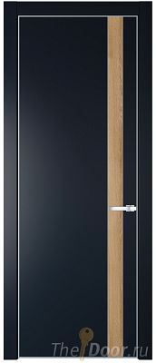 Дверь Profil Doors 18PE цвет Нэви Блу (RAL 7016) кромка Серебро вставка Дуб Карамель Дверь Profil Doors 18PE цвет Нэви Блу (RAL 7016) кромка Серебро вставка Дуб Карамель