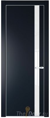 Дверь Profil Doors 18PE цвет Нэви Блу (RAL 7016) кромка Серебро стекло Lacobel лак Классик Дверь Profil Doors 18PE цвет Нэви Блу (RAL 7016) кромка Серебро стекло Lacobel лак Классик