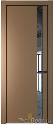 Дверь Profil Doors 18PE цвет Перламутр золото кромка Черный матовый RAL9005 стекло Зеркало Дверь Profil Doors 18PE цвет Перламутр золото кромка Черный матовый RAL9005 стекло Зеркало