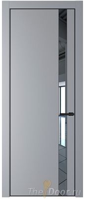 Дверь Profil Doors 18PE цвет Смоки (RAL 870-02) кромка Черный матовый RAL9005 стекло Зеркало Дверь Profil Doors 18PE цвет Смоки (RAL 870-02) кромка Черный матовый RAL9005 стекло Зеркало