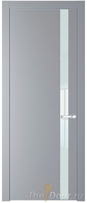 Дверь Profil Doors 18PE цвет Смоки (RAL 870-02) кромка Серебро стекло Lacobel Белый лак Дверь Profil Doors 18PE цвет Смоки (RAL 870-02) кромка Серебро стекло Lacobel Белый лак