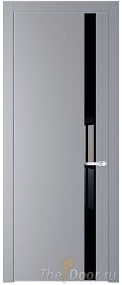 Дверь Profil Doors 18PE цвет Смоки (RAL 870-02) кромка Серебро стекло Lacobel Черный лак Дверь Profil Doors 18PE цвет Смоки (RAL 870-02) кромка Серебро стекло Lacobel Черный лак