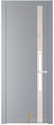 Дверь Profil Doors 18PE цвет Смоки (RAL 870-02) кромка Серебро стекло Lacobel Перламутровый лак Дверь Profil Doors 18PE цвет Смоки (RAL 870-02) кромка Серебро стекло Lacobel Перламутровый лак