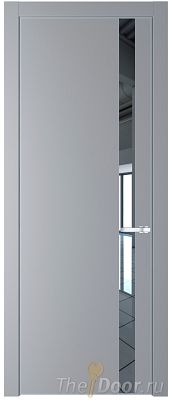 Дверь Profil Doors 18PE цвет Смоки (RAL 870-02) кромка Серебро стекло Зеркало