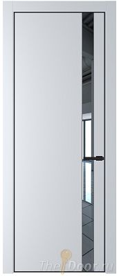 Дверь Profil Doors 18PE цвет Вайт (RAL 110 96 02) кромка Черный матовый RAL9005 стекло Зеркало Дверь Profil Doors 18PE цвет Вайт (RAL 110 96 02) кромка Черный матовый RAL9005 стекло Зеркало