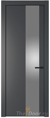 Дверь Profil Doors 19PE цвет Графит (Pantone 425С) кромка Черный матовый RAL9005 стекло Lacobel Серебро Матлак Дверь Profil Doors 19PE цвет Графит (Pantone 425С) кромка Черный матовый RAL9005 стекло Lacobel Серебро Матлак