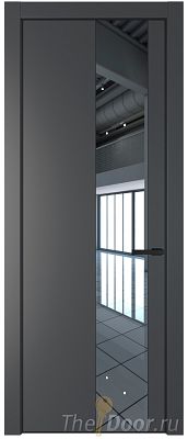 Дверь Profil Doors 19PE цвет Графит (Pantone 425С) кромка Черный матовый RAL9005 стекло Зеркало Дверь Profil Doors 19PE цвет Графит (Pantone 425С) кромка Черный матовый RAL9005 стекло Зеркало