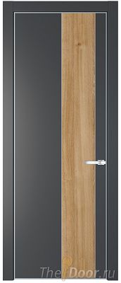 Дверь Profil Doors 19PE цвет Графит (Pantone 425С) кромка Серебро вставка Дуб Карамель Дверь Profil Doors 19PE цвет Графит (Pantone 425С) кромка Серебро вставка Дуб Карамель