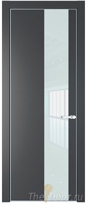 Дверь Profil Doors 19PE цвет Графит (Pantone 425С) кромка Серебро стекло Lacobel Белый лак Дверь Profil Doors 19PE цвет Графит (Pantone 425С) кромка Серебро стекло Lacobel Белый лак