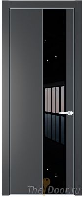 Дверь Profil Doors 19PE цвет Графит (Pantone 425С) кромка Серебро стекло Lacobel Черный лак Дверь Profil Doors 19PE цвет Графит (Pantone 425С) кромка Серебро стекло Lacobel Черный лак