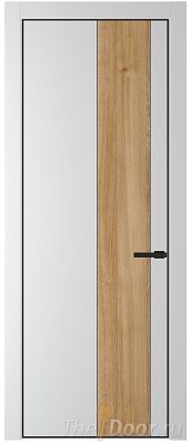 Дверь Profil Doors 19PE цвет Крем Вайт (RAL 120-02) кромка Черный матовый RAL9005 вставка Дуб Карамель Дверь Profil Doors 19PE цвет Крем Вайт (RAL 120-02) кромка Черный матовый RAL9005 вставка Дуб Карамель