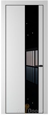 Дверь Profil Doors 19PE цвет Крем Вайт (RAL 120-02) кромка Черный матовый RAL9005 стекло Lacobel Черный лак Дверь Profil Doors 19PE цвет Крем Вайт (RAL 120-02) кромка Черный матовый RAL9005 стекло Lacobel Черный лак