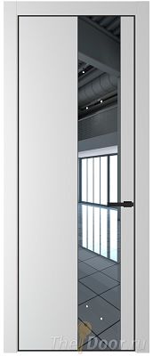 Дверь Profil Doors 19PE цвет Крем Вайт (RAL 120-02) кромка Черный матовый RAL9005 стекло Зеркало