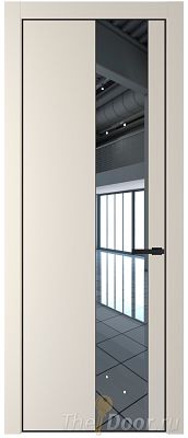 Дверь Profil Doors 19PE цвет Кремовая Магнолия (RAL 120-04) кромка Черный матовый RAL9005 стекло Зеркало Дверь Profil Doors 19PE цвет Кремовая Магнолия (RAL 120-04) кромка Черный матовый RAL9005 стекло Зеркало