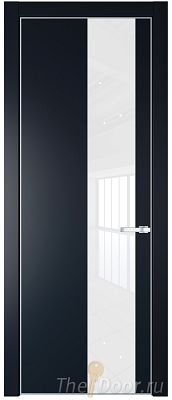Дверь Profil Doors 19PE цвет Нэви Блу (RAL 7016) кромка Серебро стекло Lacobel лак Классик Дверь Profil Doors 19PE цвет Нэви Блу (RAL 7016) кромка Серебро стекло Lacobel лак Классик