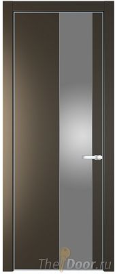 Дверь Profil Doors 19PE цвет Перламутр бронза кромка Серебро стекло Lacobel Серебро Матлак