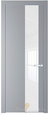 Дверь Profil Doors 19PE цвет Смоки (RAL 870-02) кромка Серебро стекло Lacobel лак Классик Дверь Profil Doors 19PE цвет Смоки (RAL 870-02) кромка Серебро стекло Lacobel лак Классик