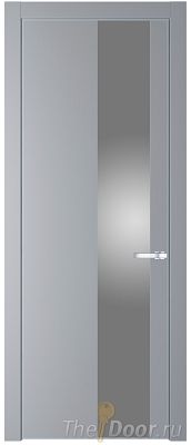 Дверь Profil Doors 19PE цвет Смоки (RAL 870-02) кромка Серебро стекло Lacobel Серебро Матлак Дверь Profil Doors 19PE цвет Смоки (RAL 870-02) кромка Серебро стекло Lacobel Серебро Матлак