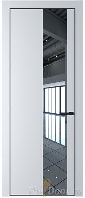Дверь Profil Doors 19PE цвет Вайт (RAL 110 96 02) кромка Черный матовый RAL9005 стекло Зеркало Дверь Profil Doors 19PE цвет Вайт (RAL 110 96 02) кромка Черный матовый RAL9005 стекло Зеркало