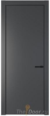 Дверь Profil Doors 1PE цвет Графит (Pantone 425С) кромка Черный матовый RAL9005