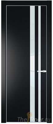 Дверь Profil Doors 20PE цвет Блэк кромка Серебро стекло Lacobel Белый лак Дверь Profil Doors 20PE цвет Блэк кромка Серебро стекло Lacobel Белый лак