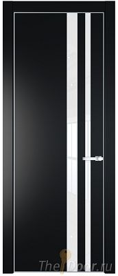 Дверь Profil Doors 20PE цвет Блэк кромка Серебро стекло Lacobel лак Классик