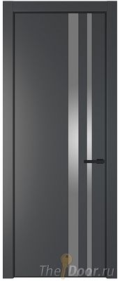 Дверь Profil Doors 20PE цвет Графит (Pantone 425С) кромка Черный матовый RAL9005 стекло Lacobel Серебро Матлак Дверь Profil Doors 20PE цвет Графит (Pantone 425С) кромка Черный матовый RAL9005 стекло Lacobel Серебро Матлак