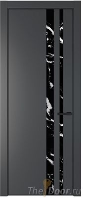 Дверь Profil Doors 20PE цвет Графит (Pantone 425С) кромка Черный матовый RAL9005 стекло Нефи черный узор серебро Дверь Profil Doors 20PE цвет Графит (Pantone 425С) кромка Черный матовый RAL9005 стекло Нефи черный узор серебро
