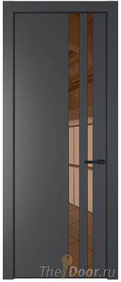 Дверь Profil Doors 20PE цвет Графит (Pantone 425С) кромка Черный матовый RAL9005 стекло Зеркало Bronza Дверь Profil Doors 20PE цвет Графит (Pantone 425С) кромка Черный матовый RAL9005 стекло Зеркало Bronza