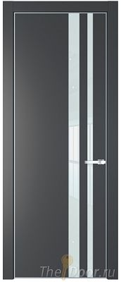 Дверь Profil Doors 20PE цвет Графит (Pantone 425С) кромка Серебро стекло Lacobel Белый лак Дверь Profil Doors 20PE цвет Графит (Pantone 425С) кромка Серебро стекло Lacobel Белый лак